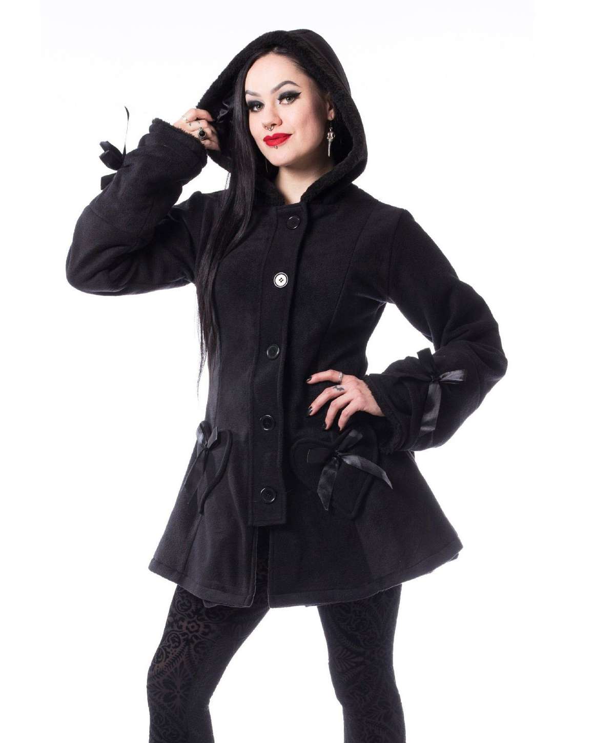 Короткое пальто Alison Coat зимнее пальто Gothic Punk Metal