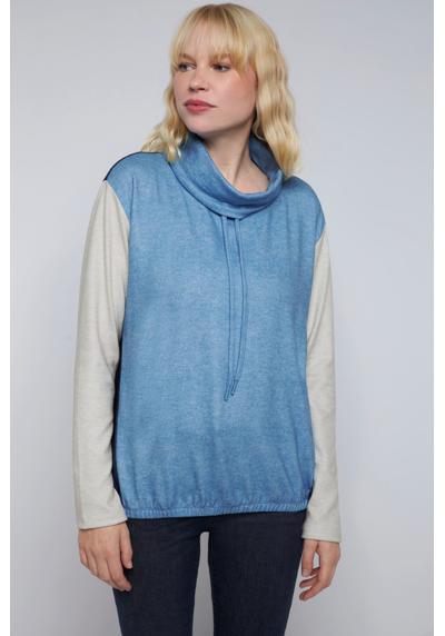 Толстовка-пуловер оверсайз с воротником-стойкой колор-блока