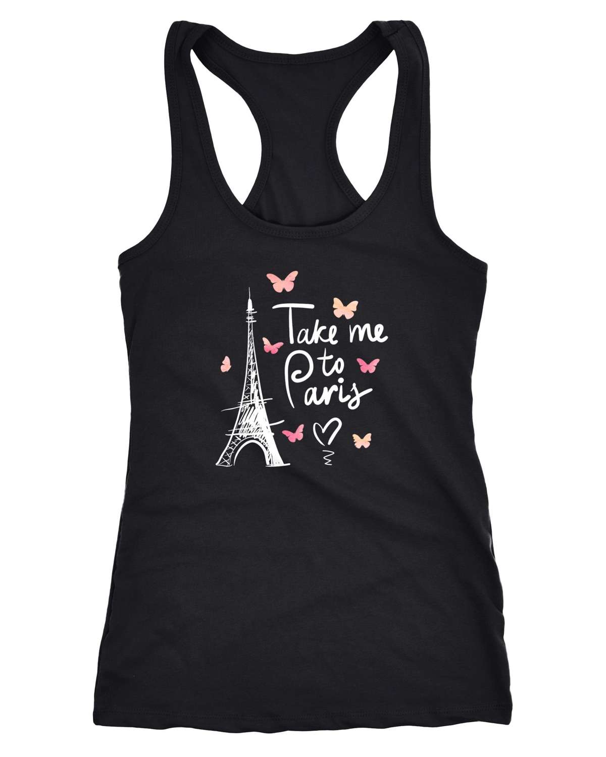 Майка женская безрукавка Take me to Paris Eiffel Tower Eiffel Tower Hearts Heart Racerback ®