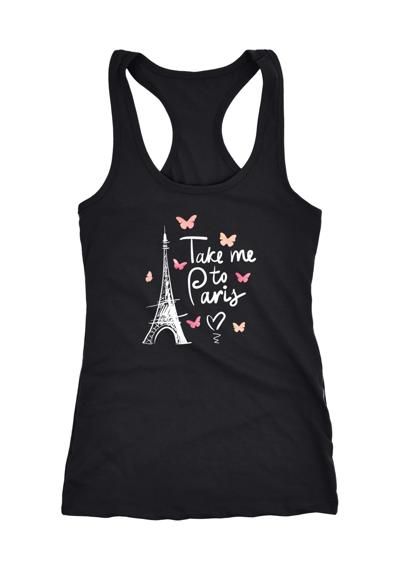 Майка женская безрукавка Take me to Paris Eiffel Tower Eiffel Tower Hearts Heart Racerback ®