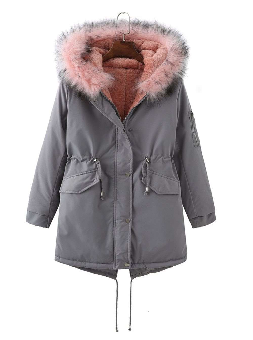 Зимнее пальто женское меховое пальто плюшевая куртка зимняя куртка теплая куртка флисовая куртка
