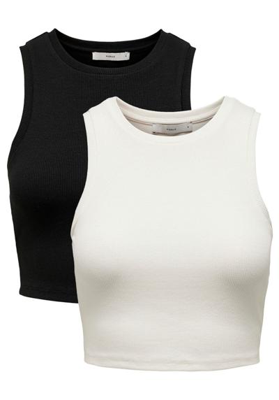 Укороченная майка-рубашка, набор из 2 коротких базовых комплектов ONLVILMA (2 шт.) 4958 в черно-белом цвете