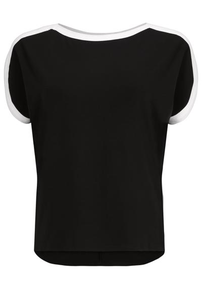 Туника длинная рубашка с контрастной окантовкой и контрастной обработкой