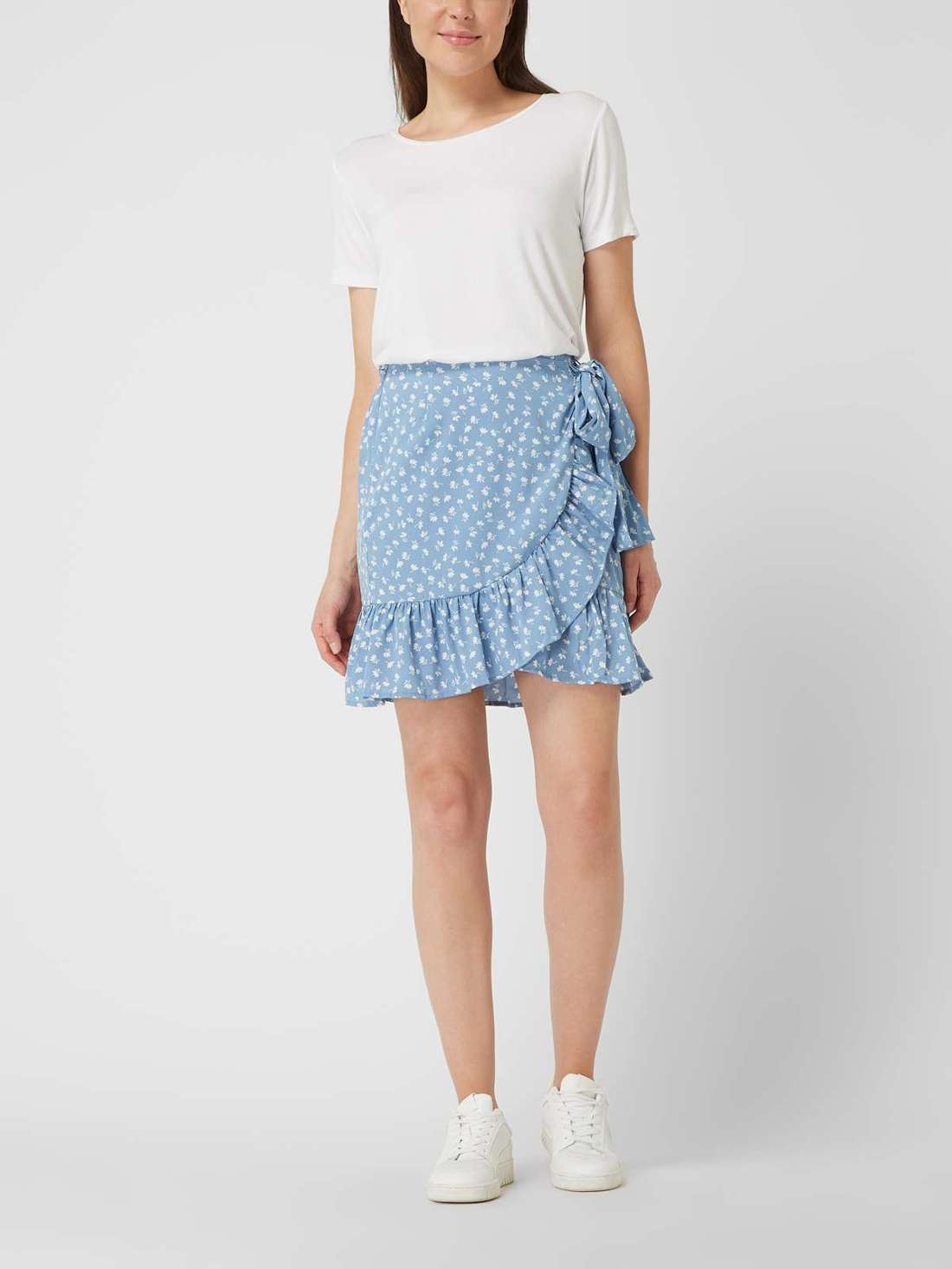 Мини-юбка с запахом ONLOLIVIA AOP WRAP SKIRT