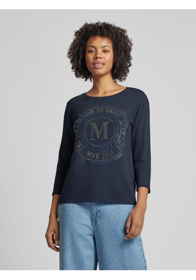 Longsleeve mit Label-Ziersteinbesatz