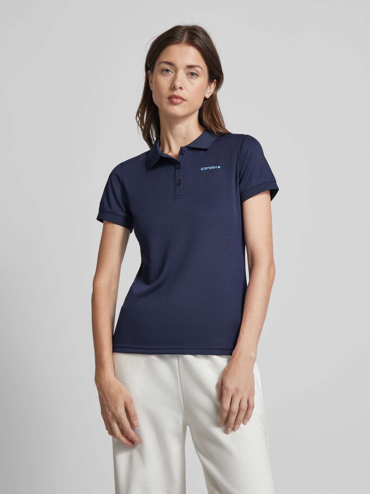 Poloshirt mit kurzer Knopfleiste