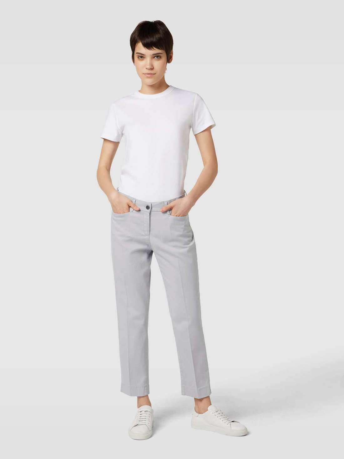 Брюки из ткани обычного кроя с заглаженными складками STYLE.MARA